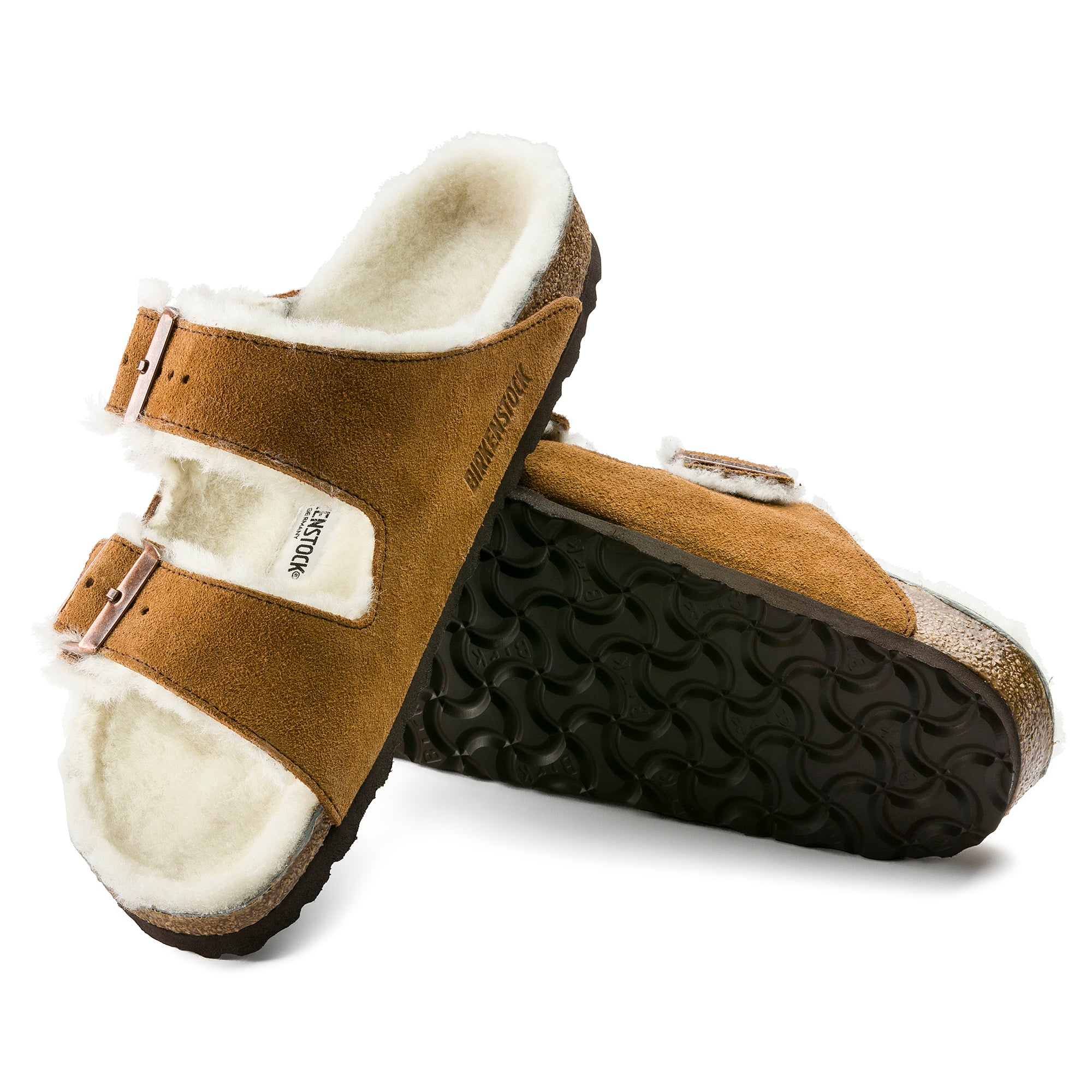 BIRKENSTOCK Arizona VL Shearling MINK 00491: brown sandals unisex