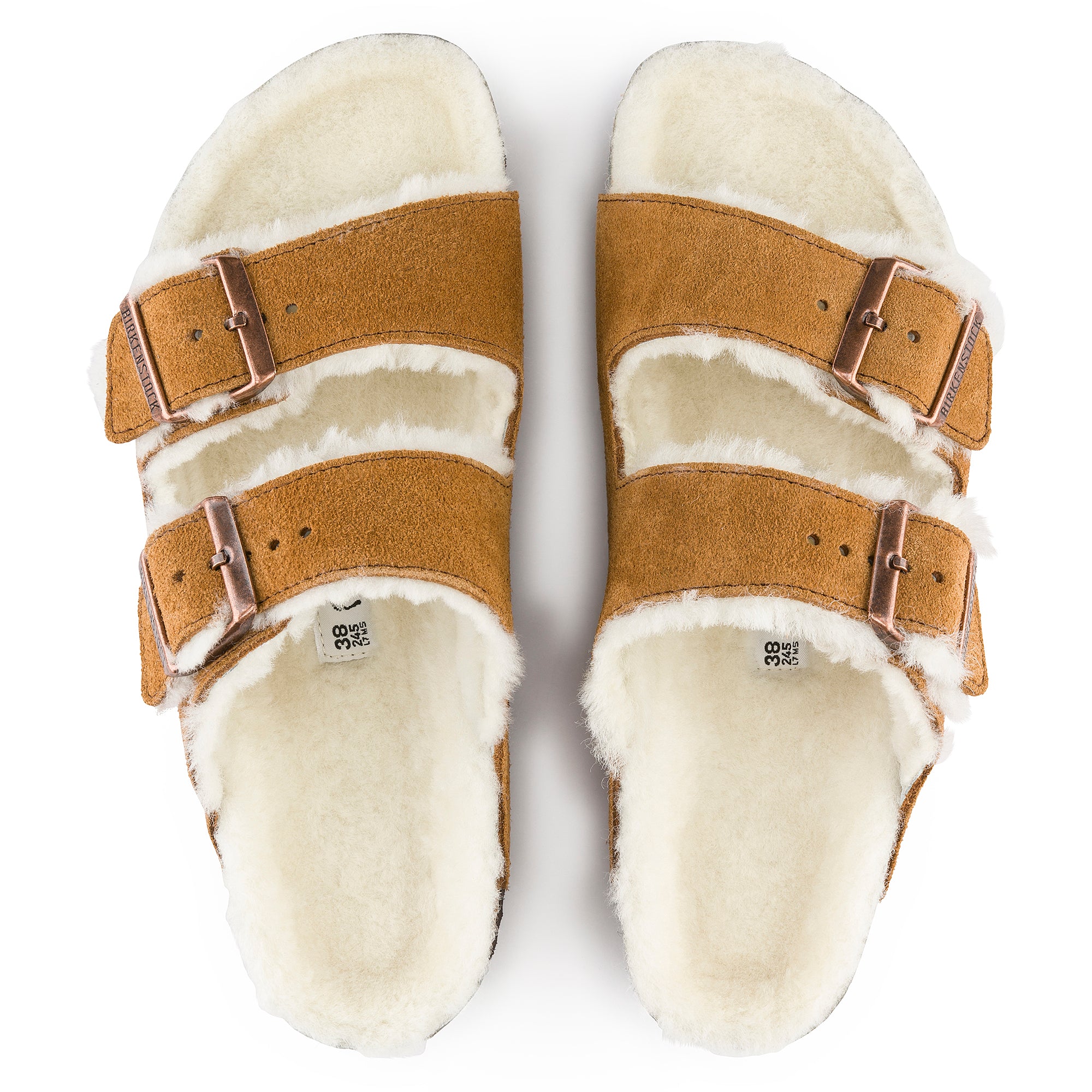 BIRKENSTOCK Arizona VL Shearling MINK 00491: brown sandals unisex