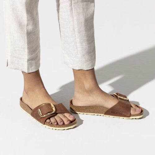BIRKENSTOCK Madrid BIG Buckle LEOI Cognac HEX: brun sandaler til kvinder