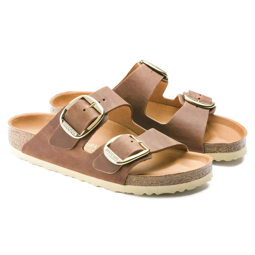 BIRKENSTOCK Arizona BIG Buckle LEOI Cognac HEX: marron sandales pour femme