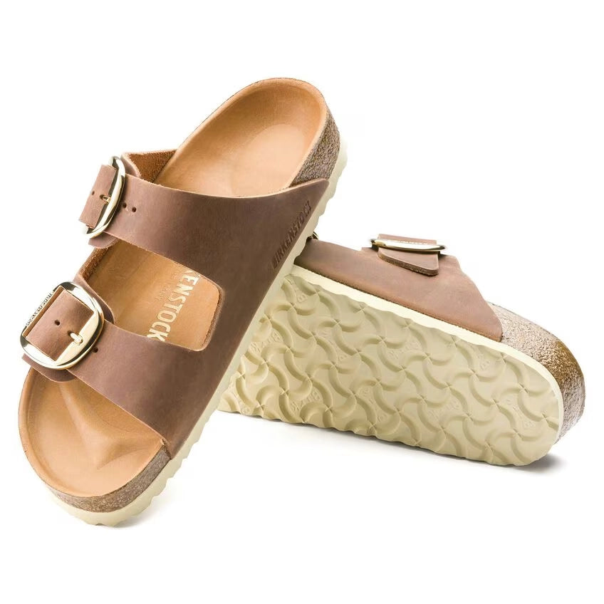 BIRKENSTOCK | SANDALIAS | MUJER | ARIZONA BIG BUCKLE LEOI COGNAC HEX | MARRÓN