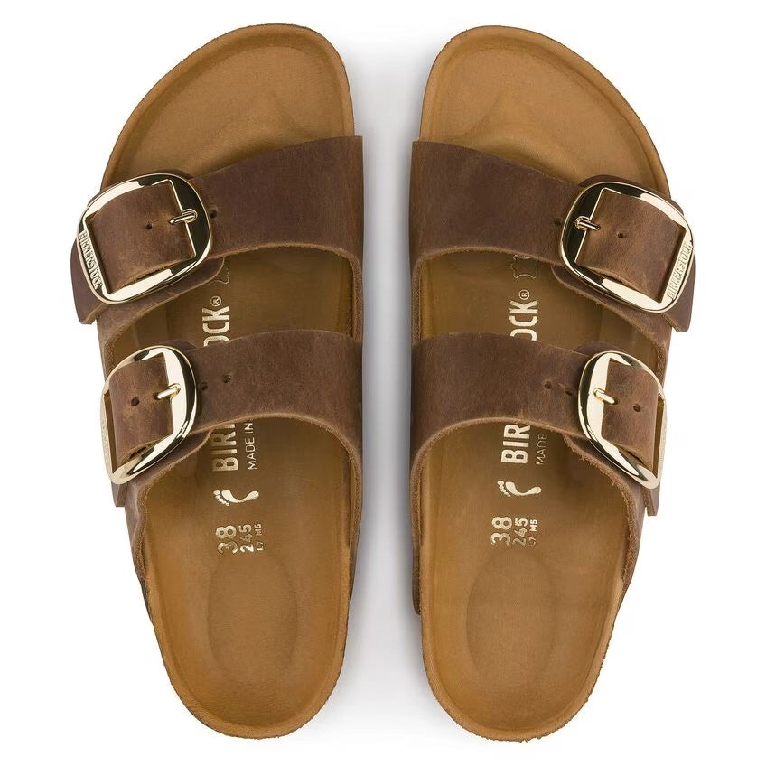 BIRKENSTOCK Arizona BIG Buckle LEOI Cognac HEX: marron sandales pour femme