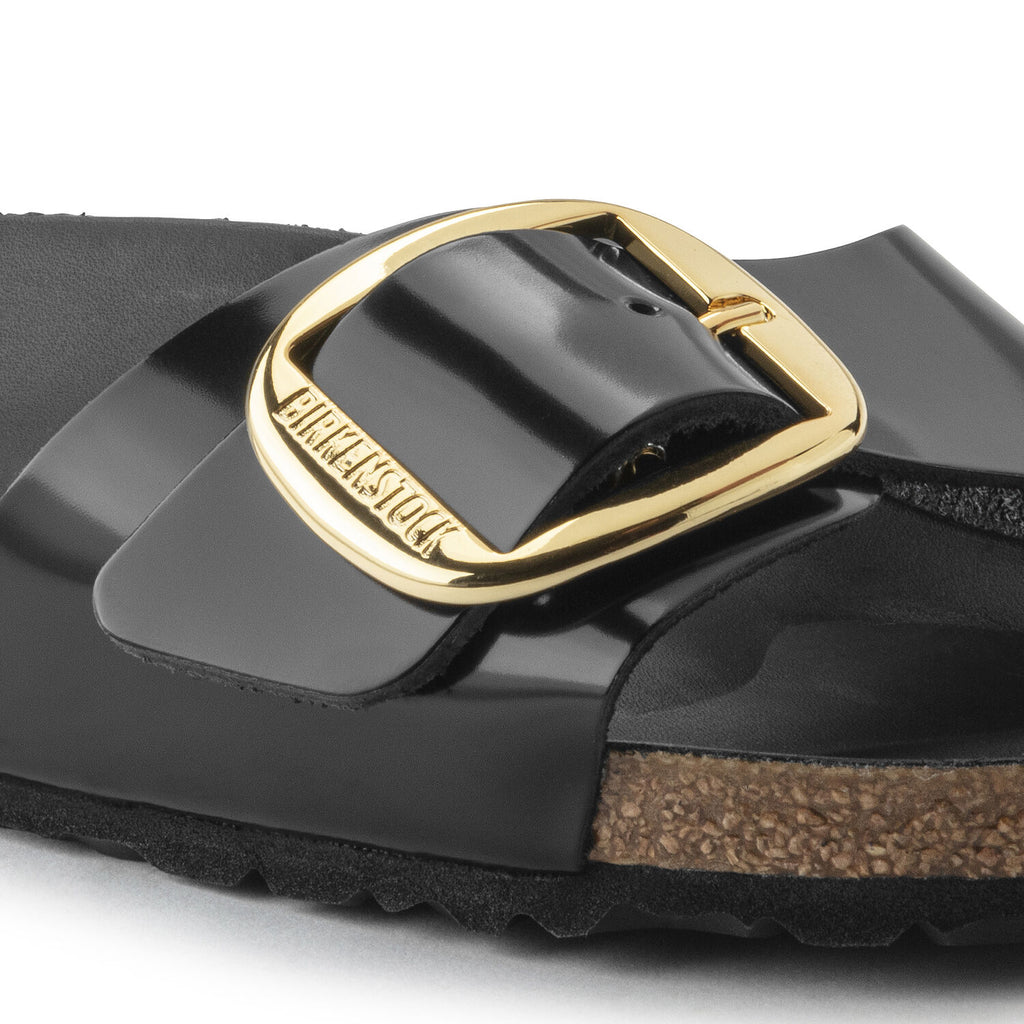 BIRKENSTOCK Madrid BB LENA HIGH Shine Black HEX: black sandals for women