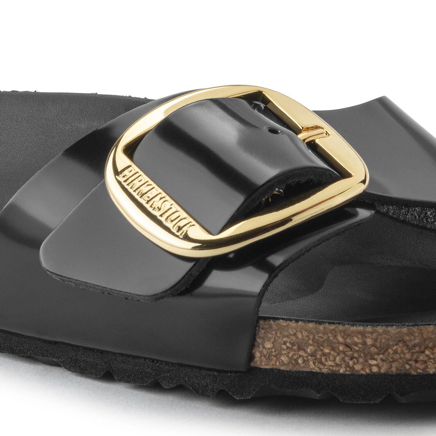 BIRKENSTOCK Madrid BB LENA HIGH Shine Black HEX: black sandals for women