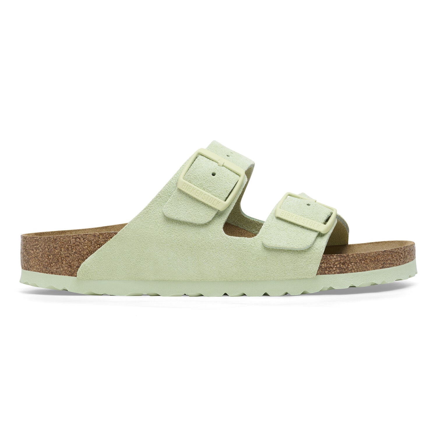 BIRKENSTOCK Arizona Suede Leather Faded LIME: grön sandaler för dam