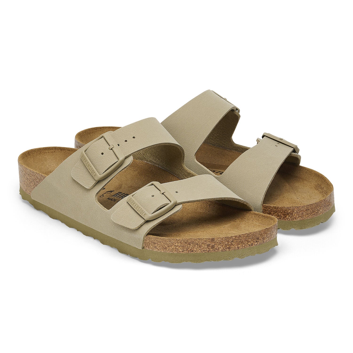 BIRKENSTOCK Arizona Birko FLOR Faded Khaki: caqui сандалии унисекс