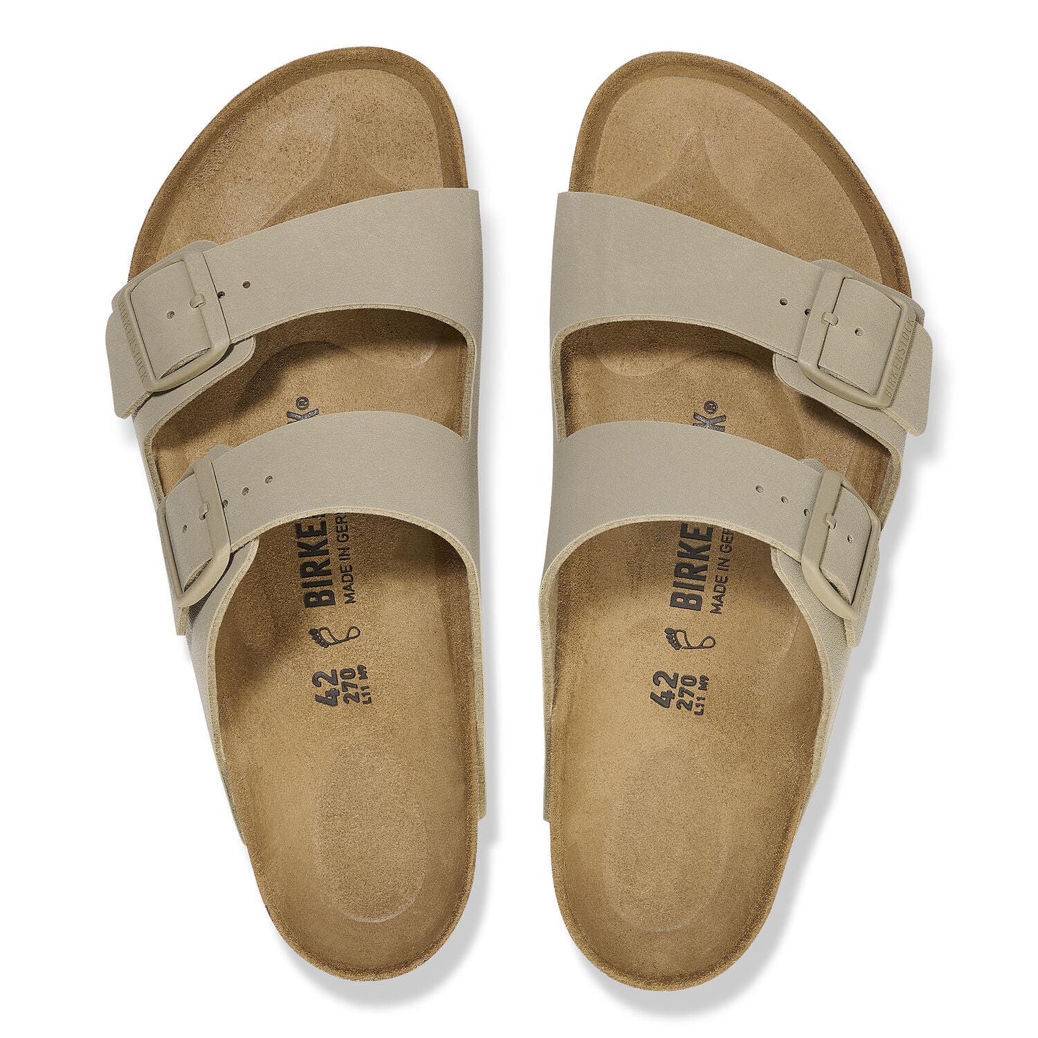 BIRKENSTOCK Arizona Birko FLOR Faded Khaki: caqui сандалии унисекс