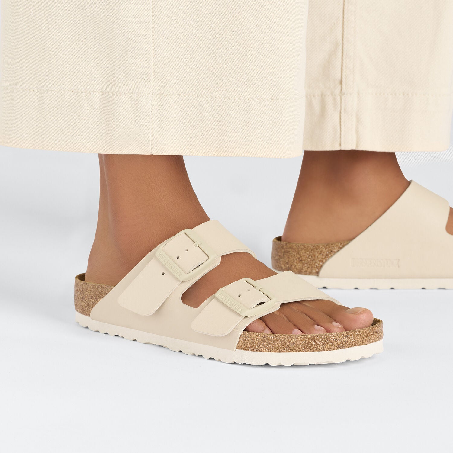 BIRKENSTOCK Arizona Birko FLOR NEW: beige sandali da donna