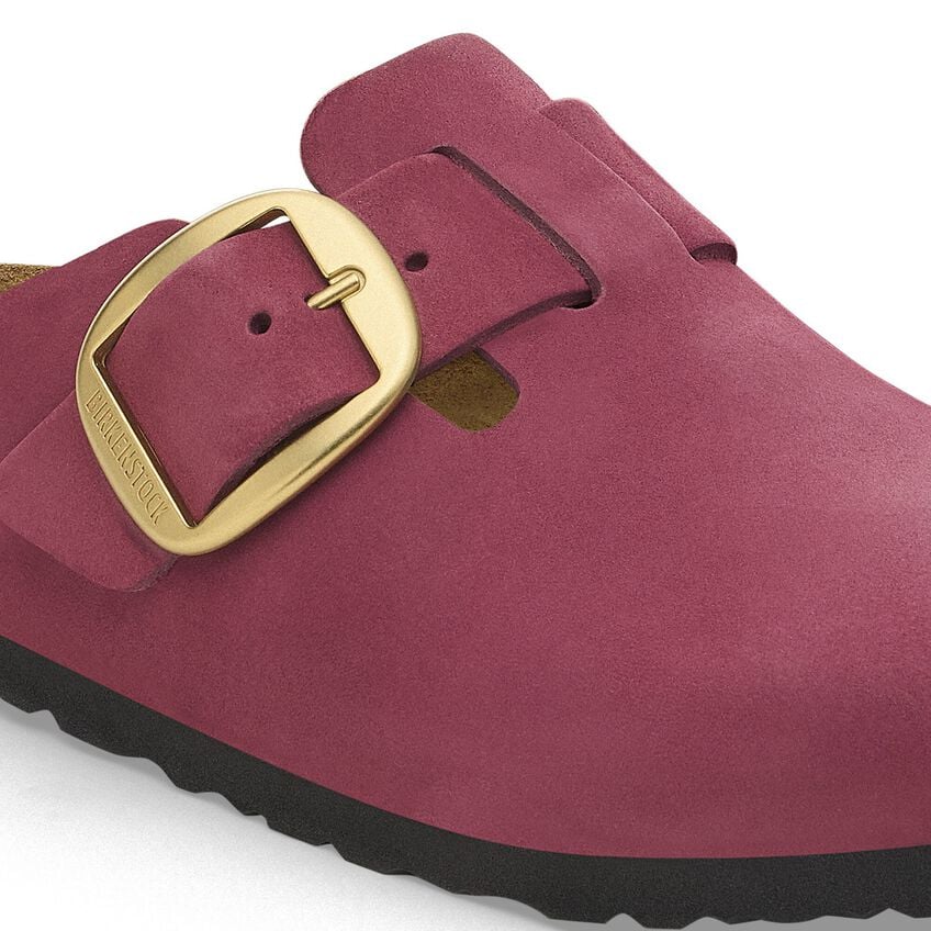 BIRKENSTOCK Boston BIG Buckle FUR Berry Crush: rose sabots pour femme