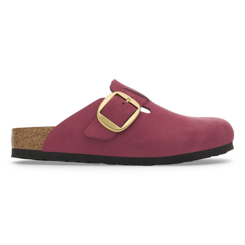 BIRKENSTOCK Boston BIG Buckle FUR Berry Crush: rose sabots pour femme