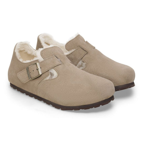BIRKENSTOCK London LANA de Borrego Taupe: بيج صنادل للنساء