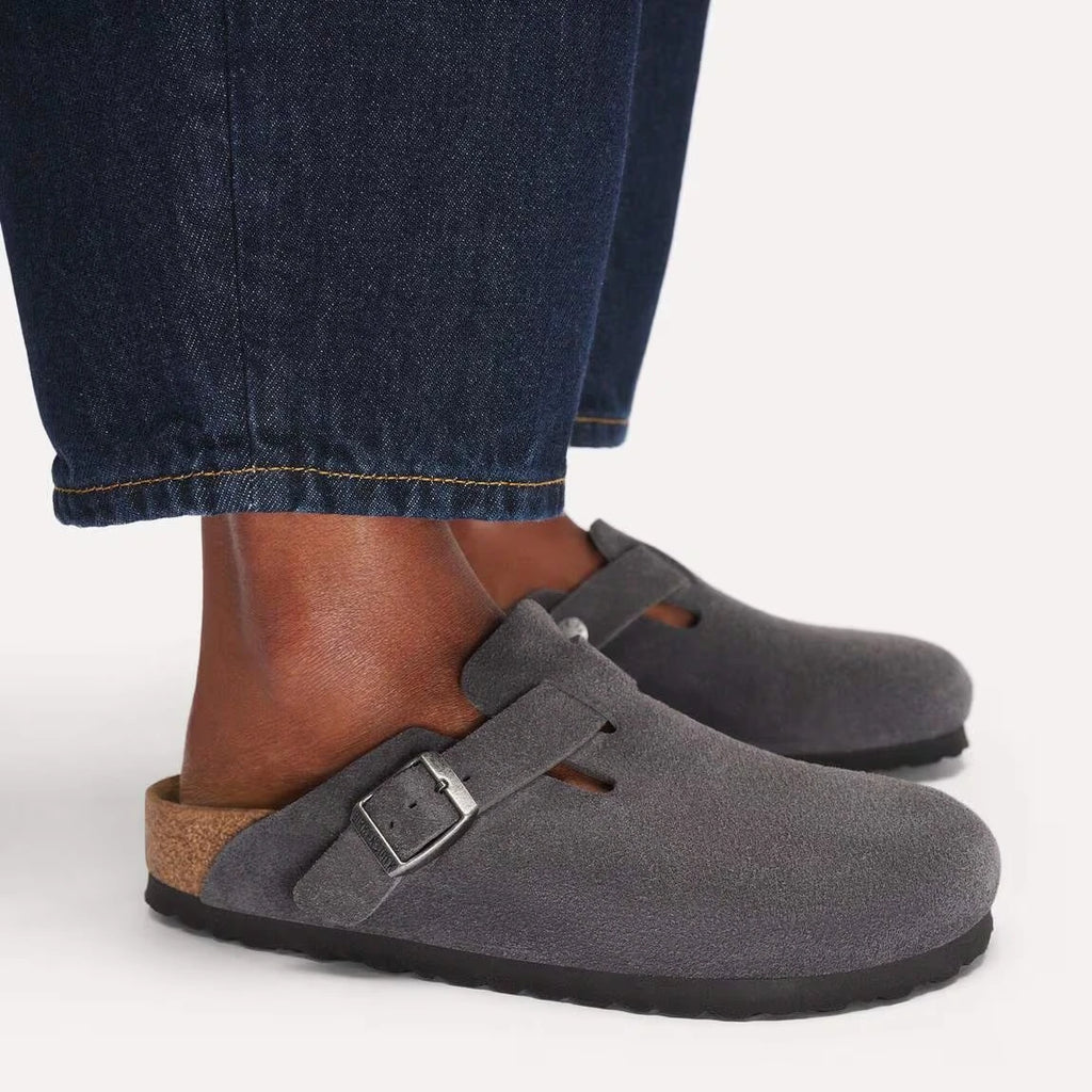 BIRKENSTOCK Boston LEVE Charcoal: 灰色 木屐 中性