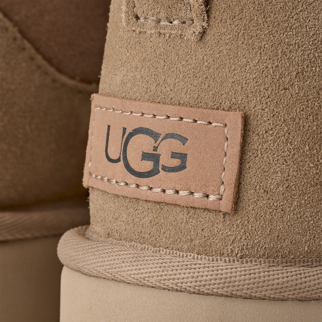 UGG Classic Ultra MINI SAND: beige ankle boots for women
