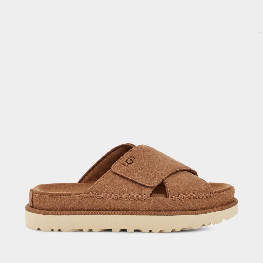 UGG W Goldenstar Cross Slide Chestnut: marró sandàlies per a dona