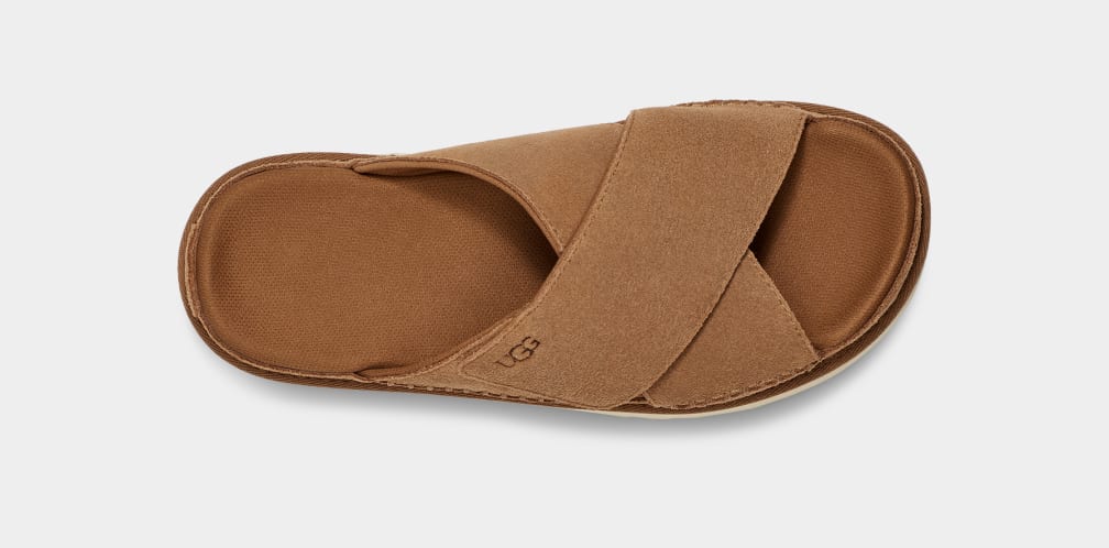 UGG W Goldenstar Cross Slide Chestnut: marró sandàlies per a dona