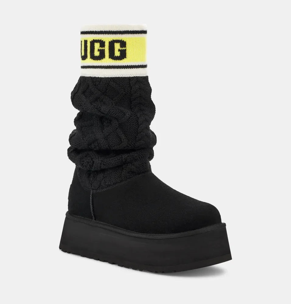 UGG | BOTAS | MUJER | W CLASSIC SWEATER LETTER TALL BLACK | NEGRO