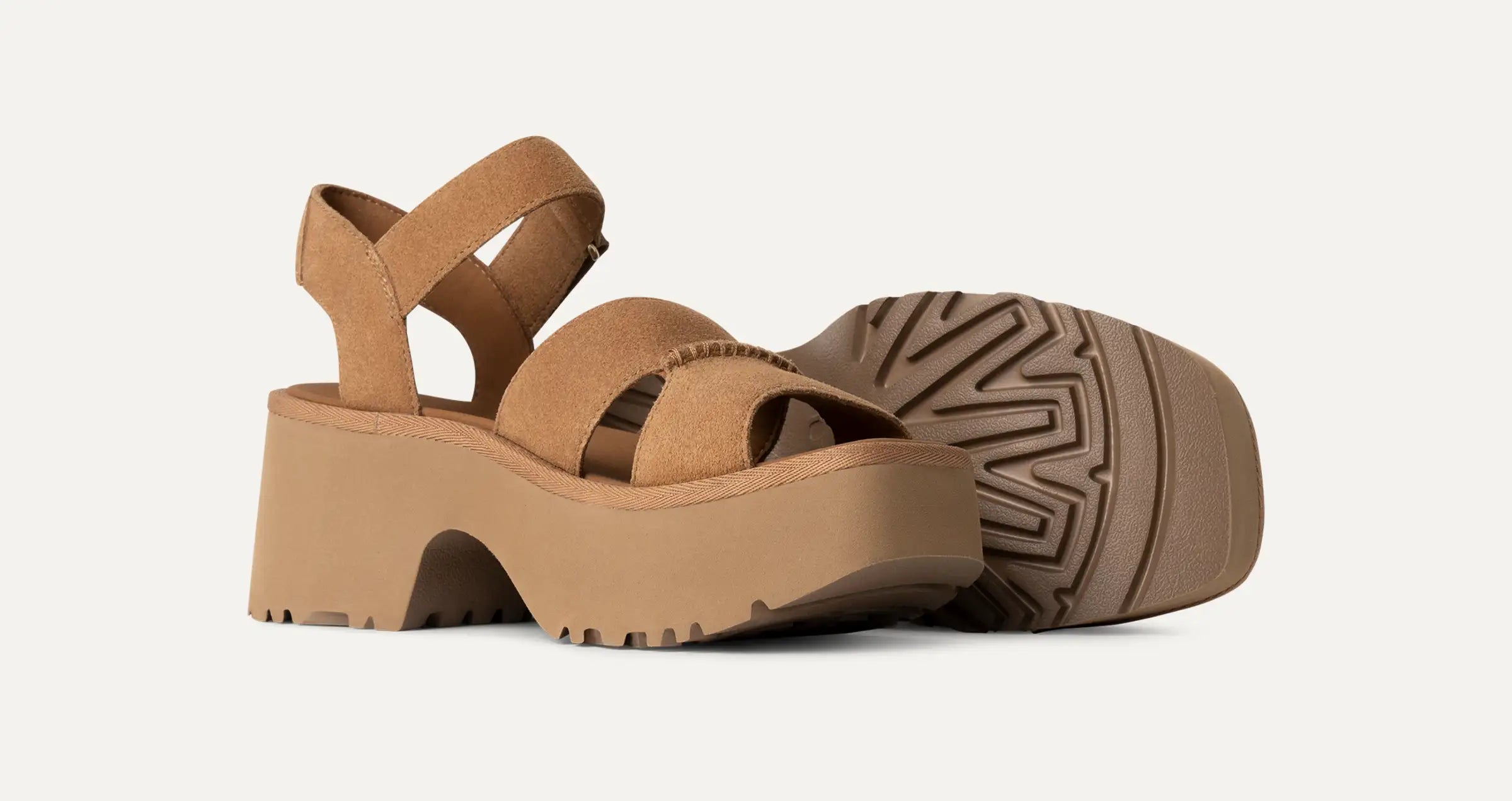 UGG W NEW Heights Ankle Strap: brown sandals for women