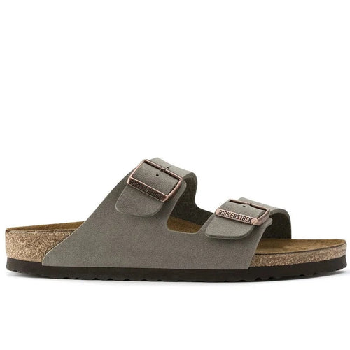 BIRKENSTOCK Arizona Birko-flor Nubuck Stone, сірий сандалі унісекс у Tascón