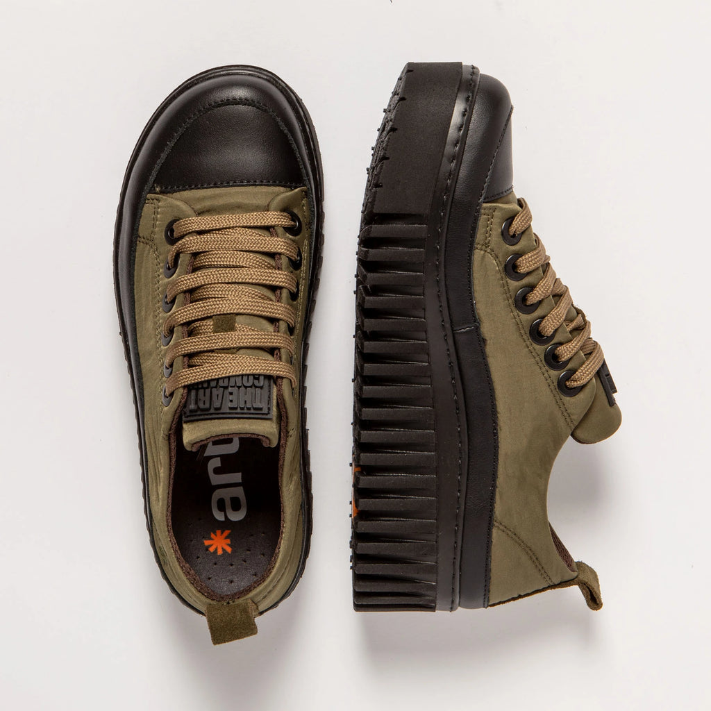 ART 1518 Brighton Nylon Forest-black: brown trainers for women