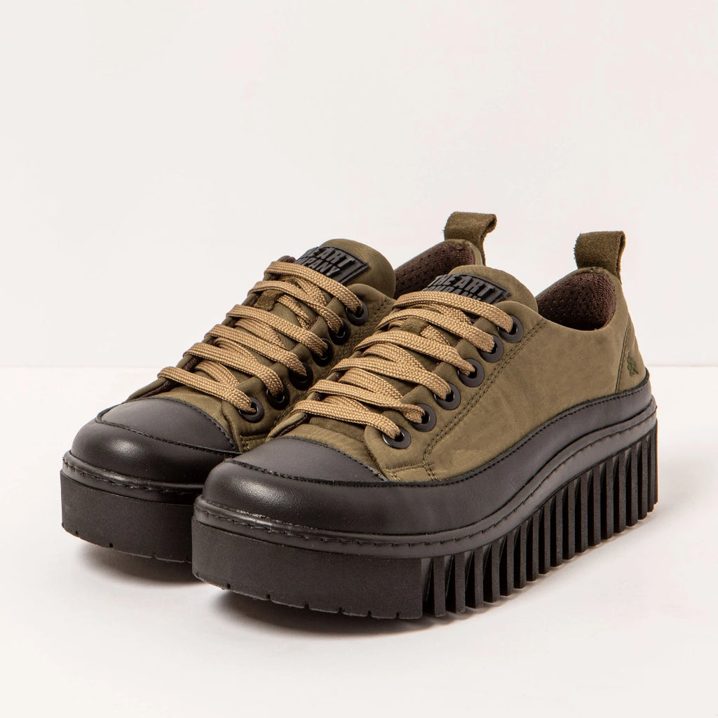 ART 1518 Brighton Nylon Forest-black: brown trainers for women