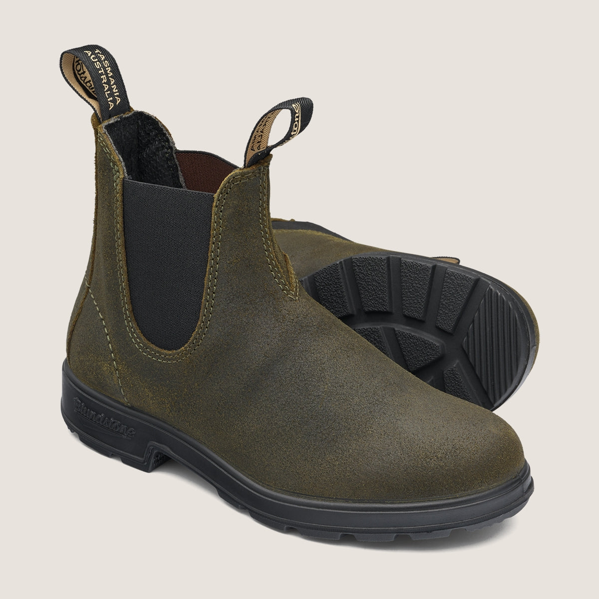 BLUNDSTONE | BOTINES CHELSEA | UNISEX | BOTA CHELSEA ICÓNICA ENCERADA VERDE OLIVA | VERDE