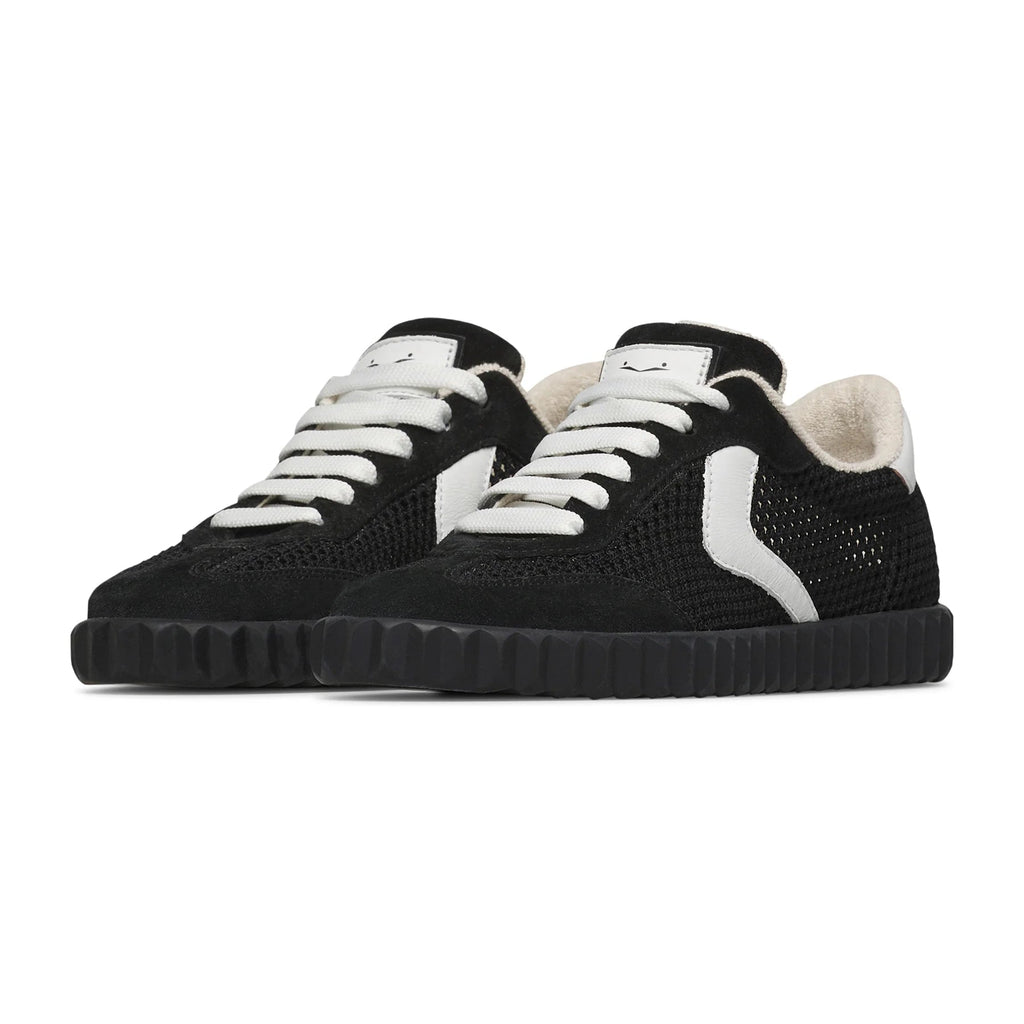VOILE BLANCHE INES MESH: black trainers for women