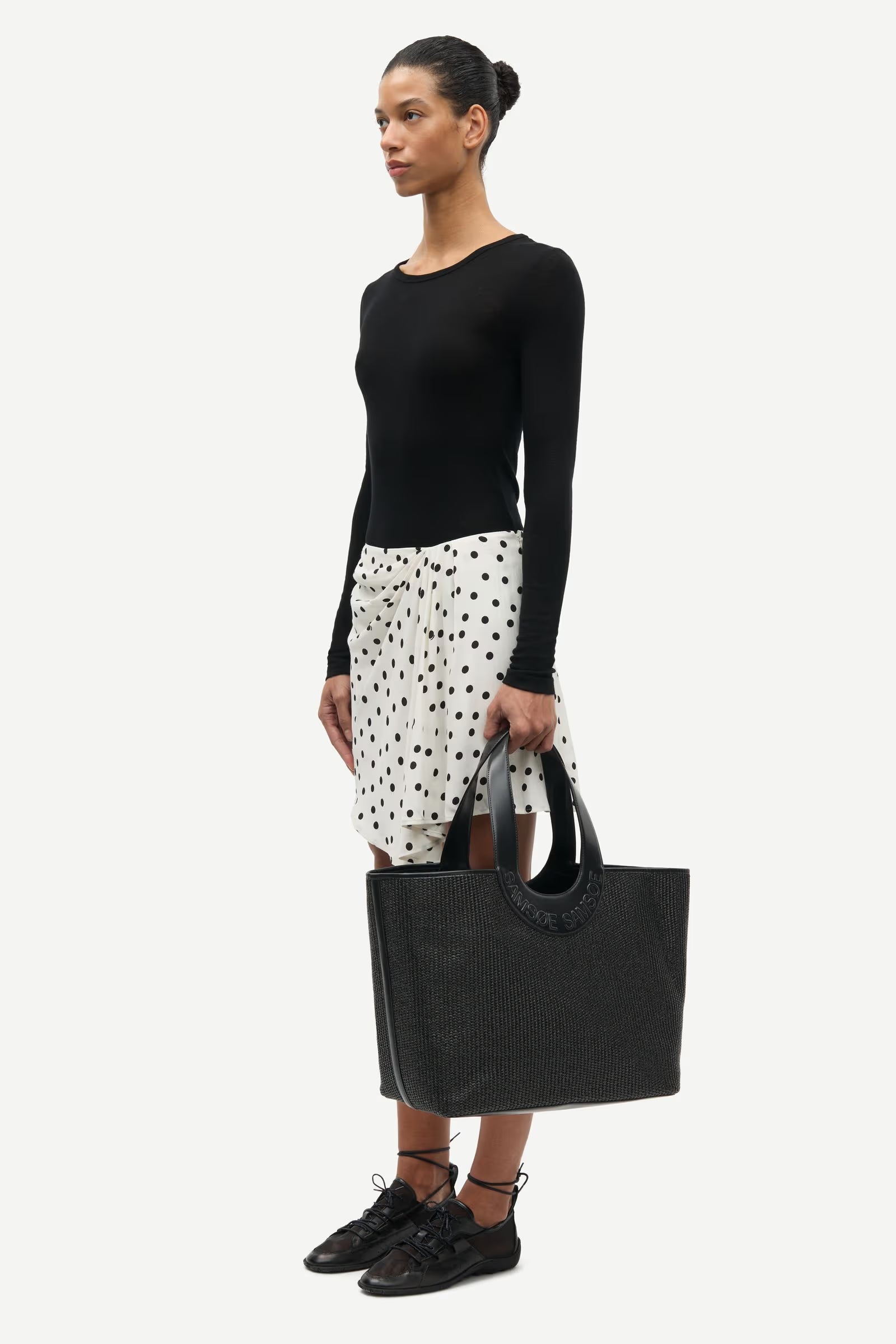 SAMSOE Saiben Skirt 16060 Drifting DOTS Egret: multicolour skirt for women