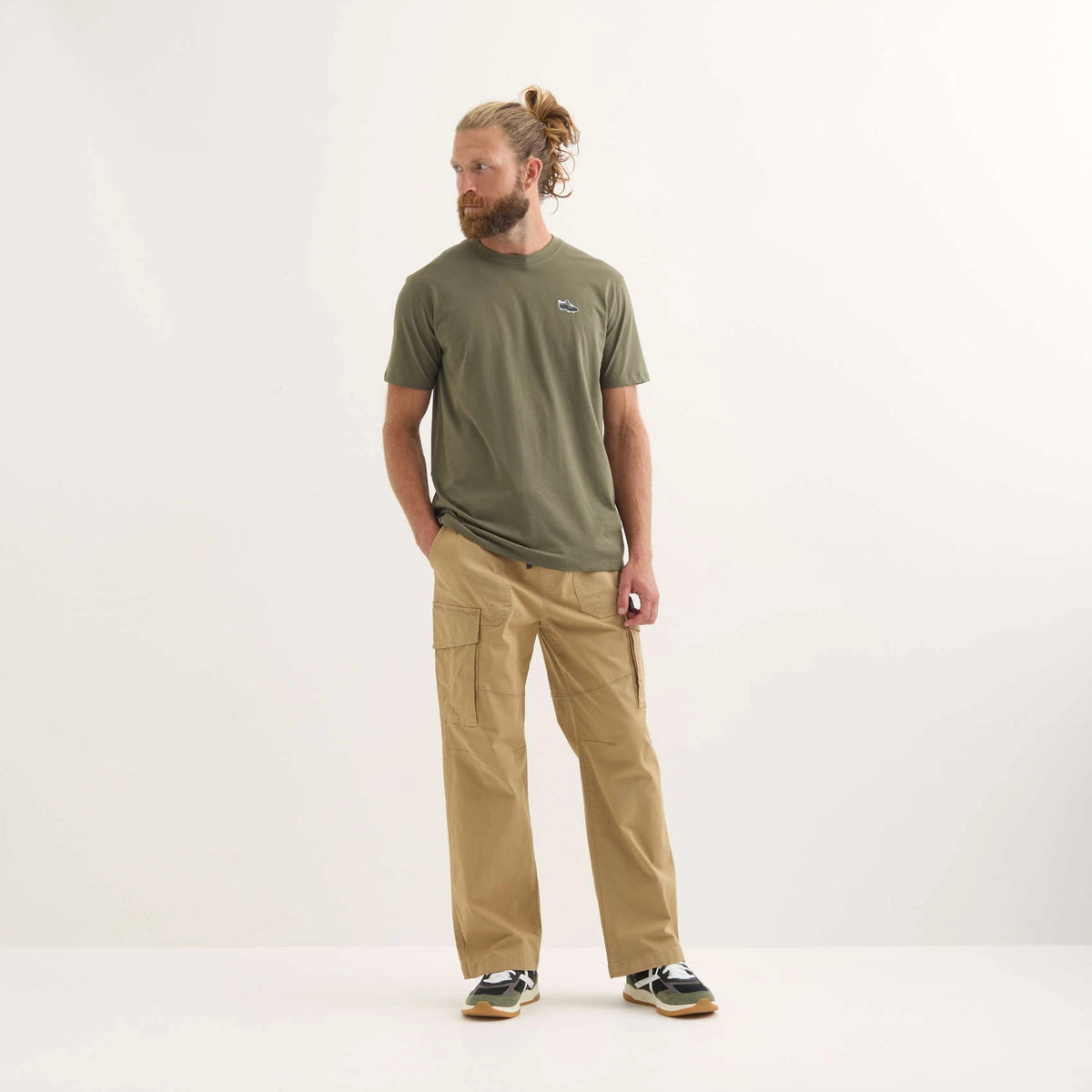 MUNICH Brench Khaki: caqui T-shirt til mænd
