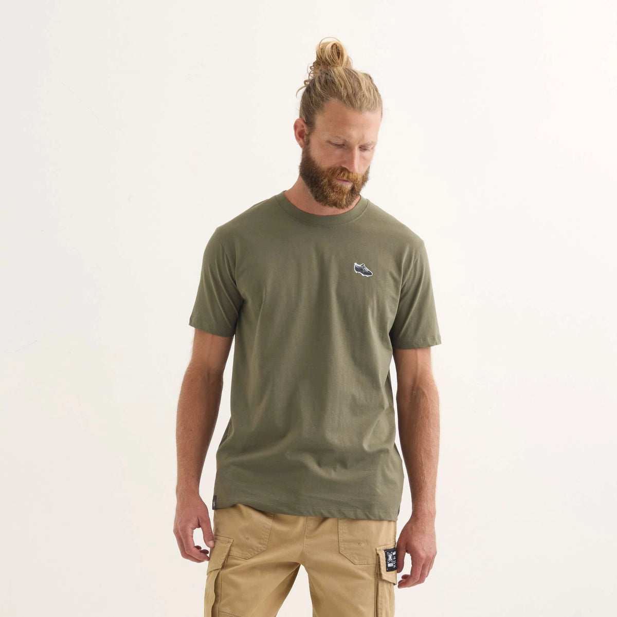 MUNICH Brench Khaki: caqui T-shirt til mænd