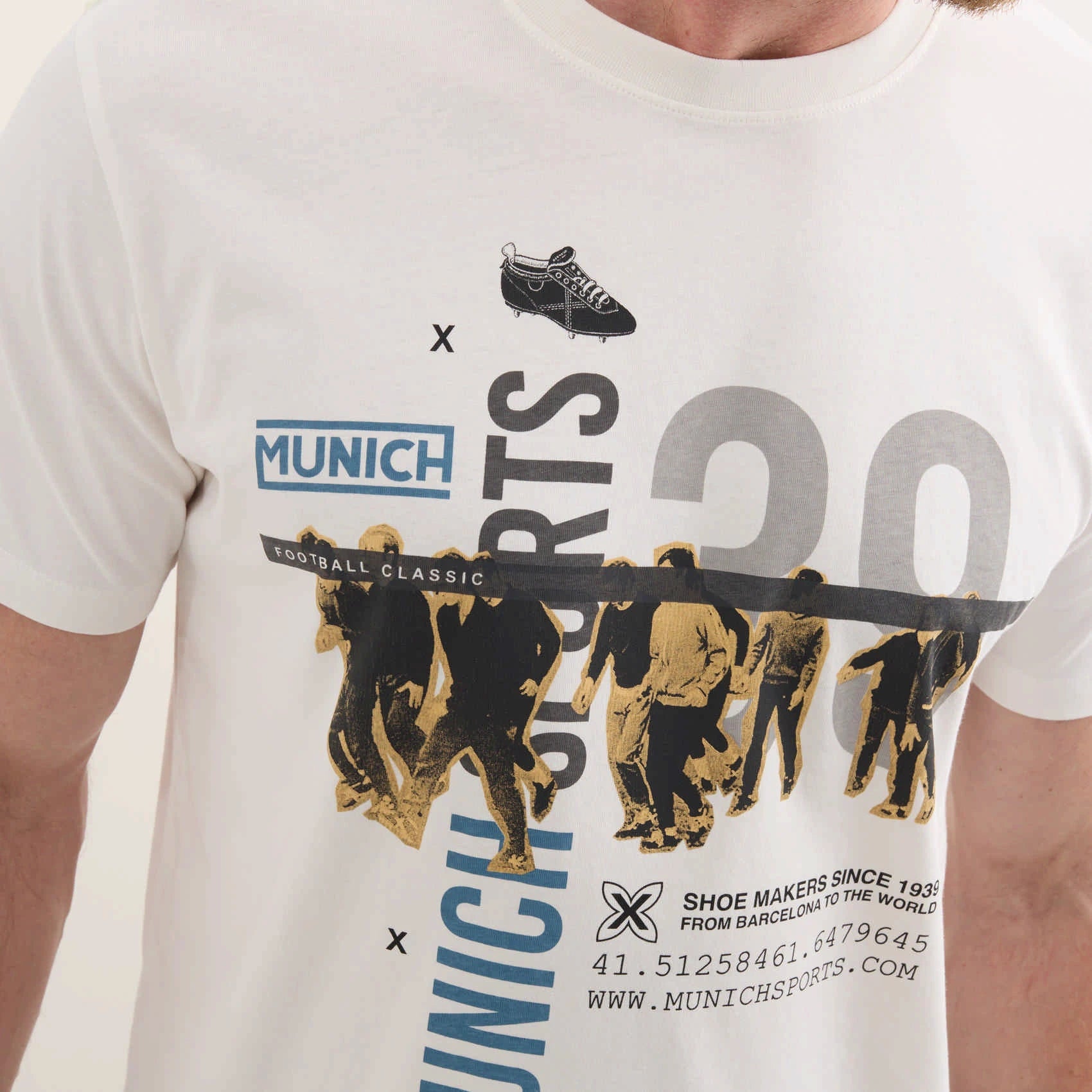 MUNICH Regular T-shirt George: white T-shirt for men
