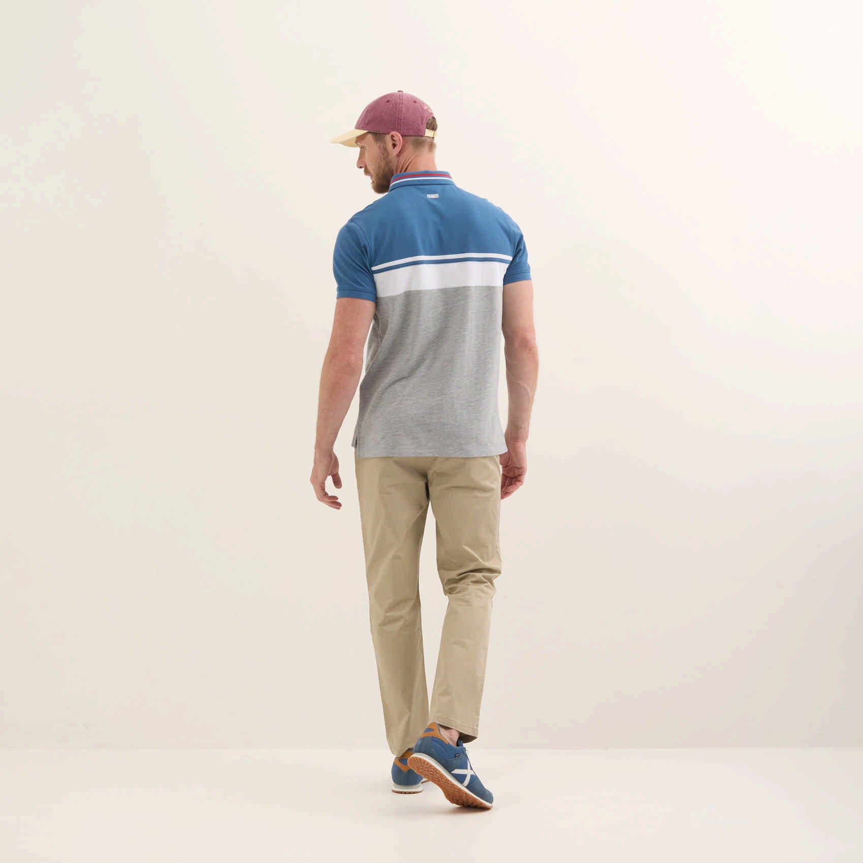 MUNICH POLO Stripes: blue polo for men