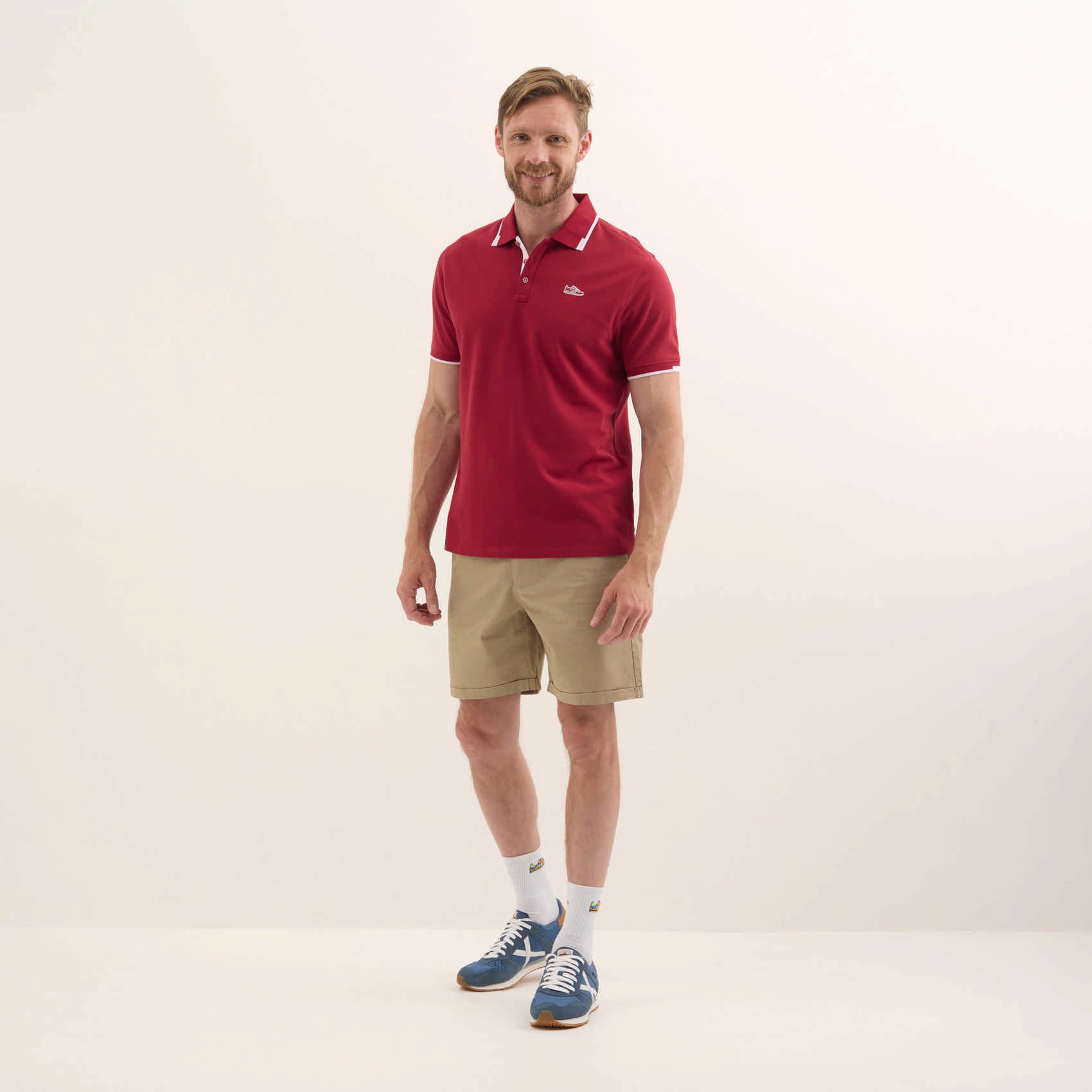 MUNICH POLO SLAM: red polo for men