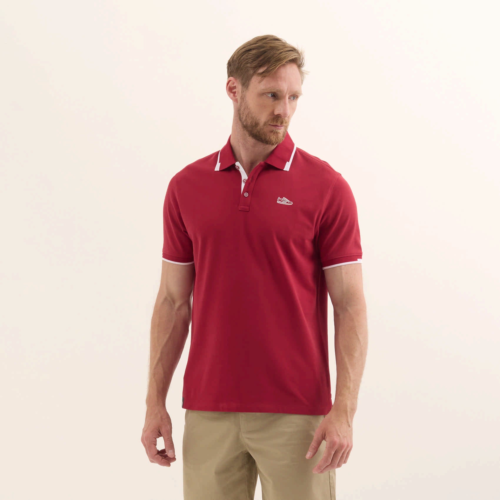 MUNICH POLO SLAM: red polo for men