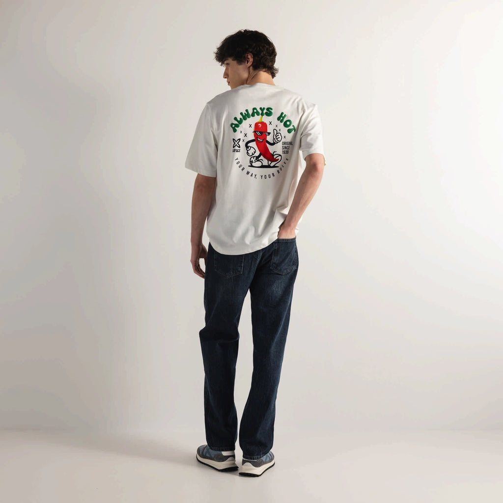 MUNICH Oversize T-shirt Chilly OFF White: wit T-shirt voor heren