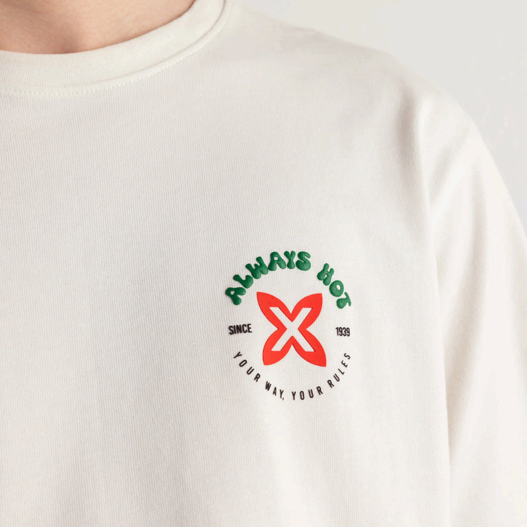 MUNICH Oversize T-shirt Chilly OFF White: wit T-shirt voor heren