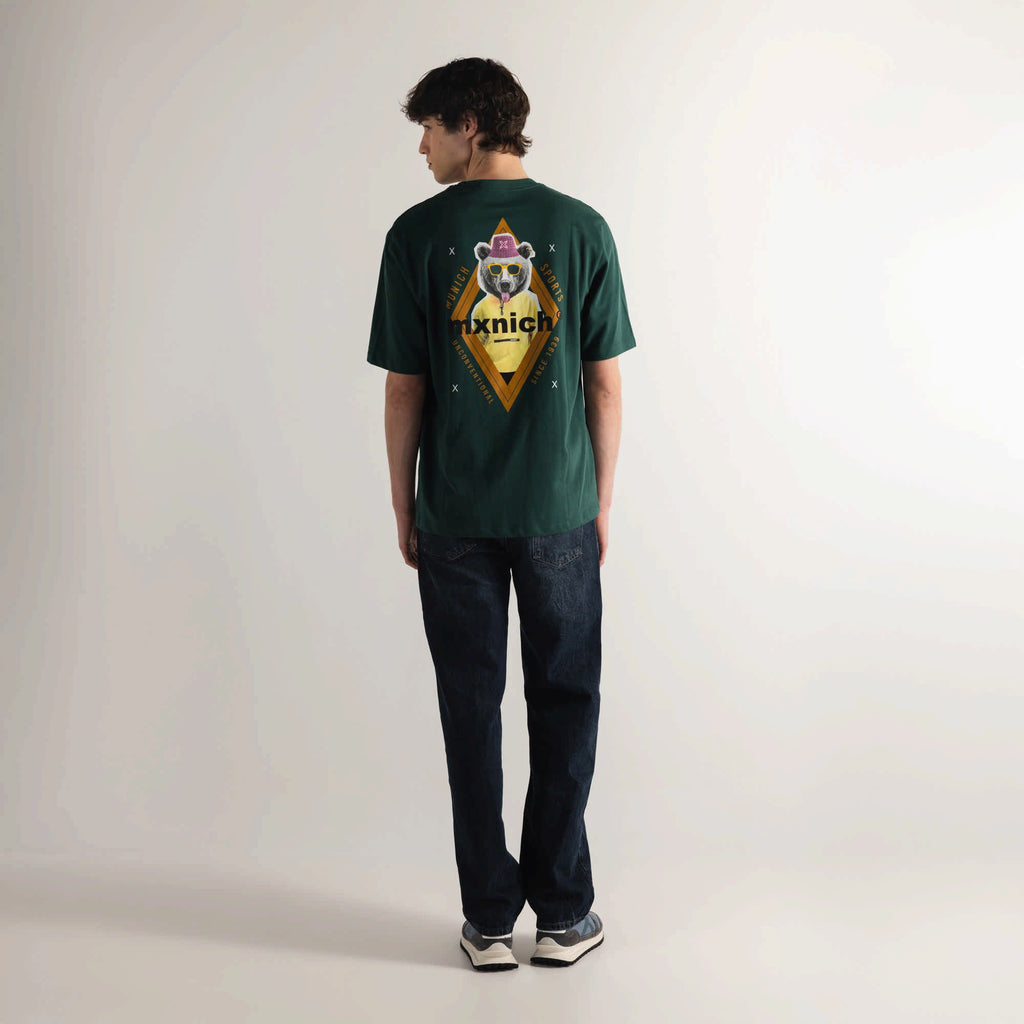 MUNICH Oversize T-shirt BEAR Green: グリーン Tシャツ メンズ
