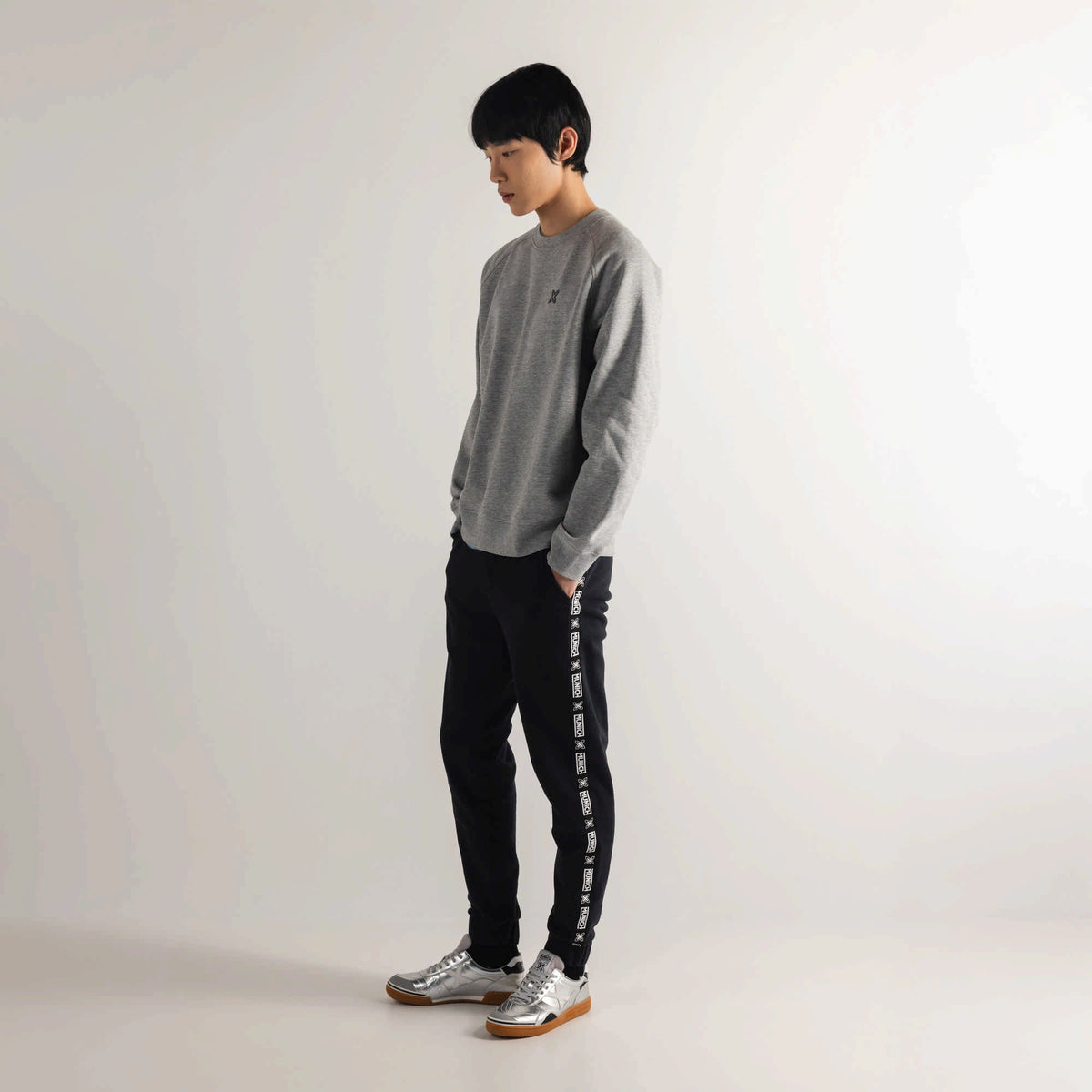 MUNICH Essentials Sweatshirt GREY Melange DARK: grau Pullover für Herren