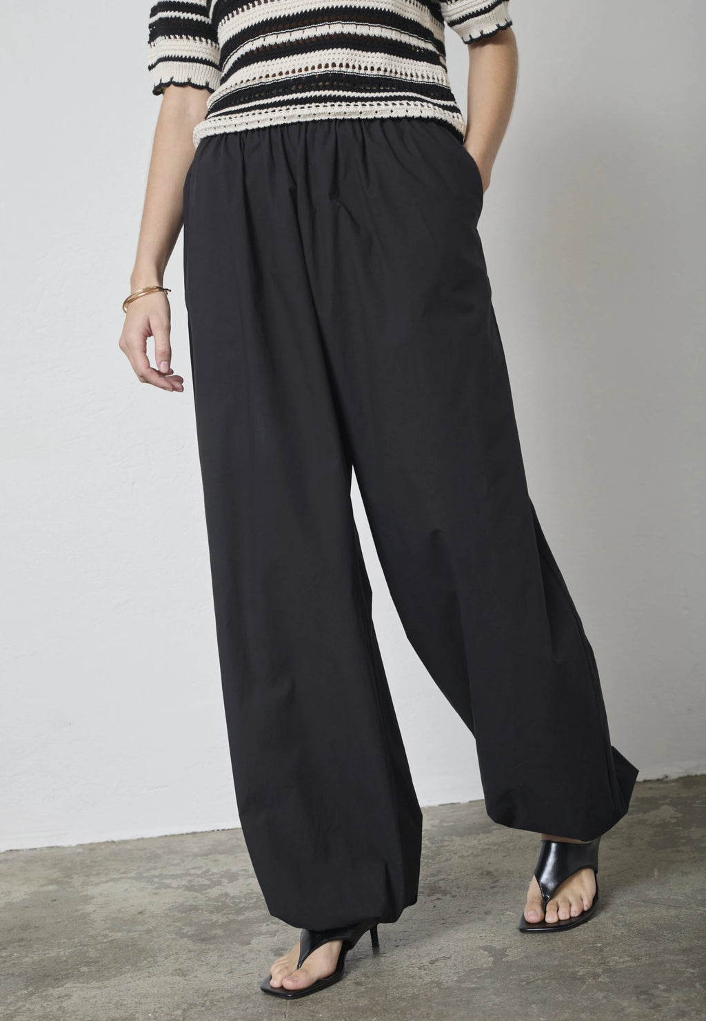 COCOUTURE Junecc Balloon LL PANT Black: black trousers for women