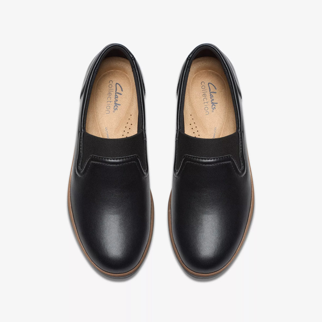 CLARKS Zylah SKY Black Leather: ブラック ローファー レディース
