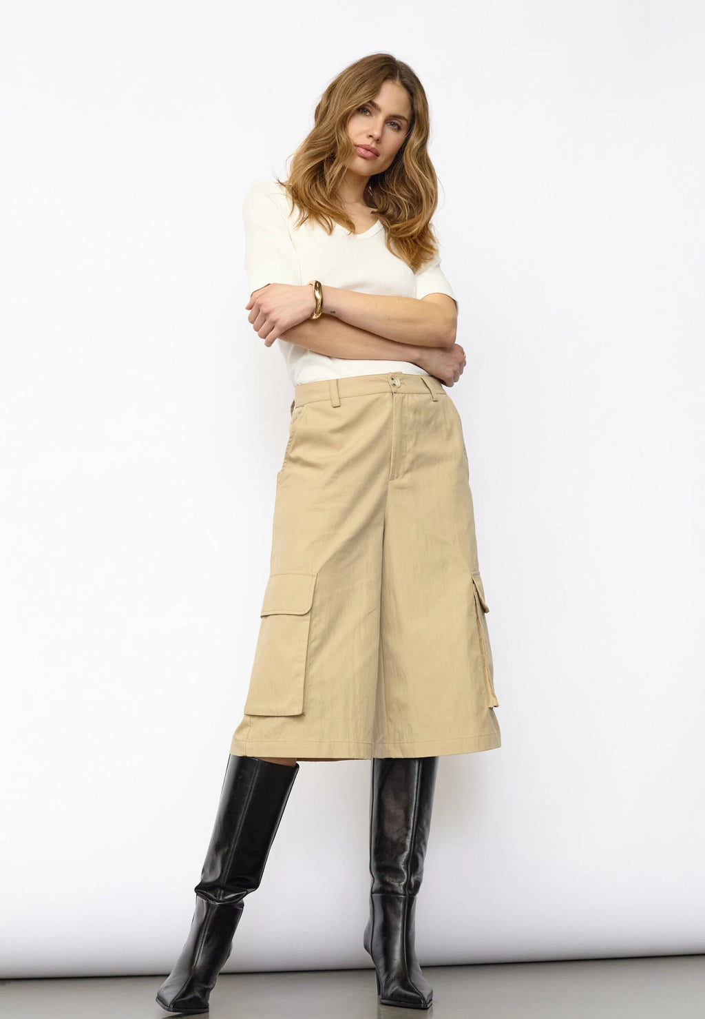 COCOUTURE | PANTALONES CORTOS | MUJER | KESHACC BERMUDA BISQUIT | BEIGE