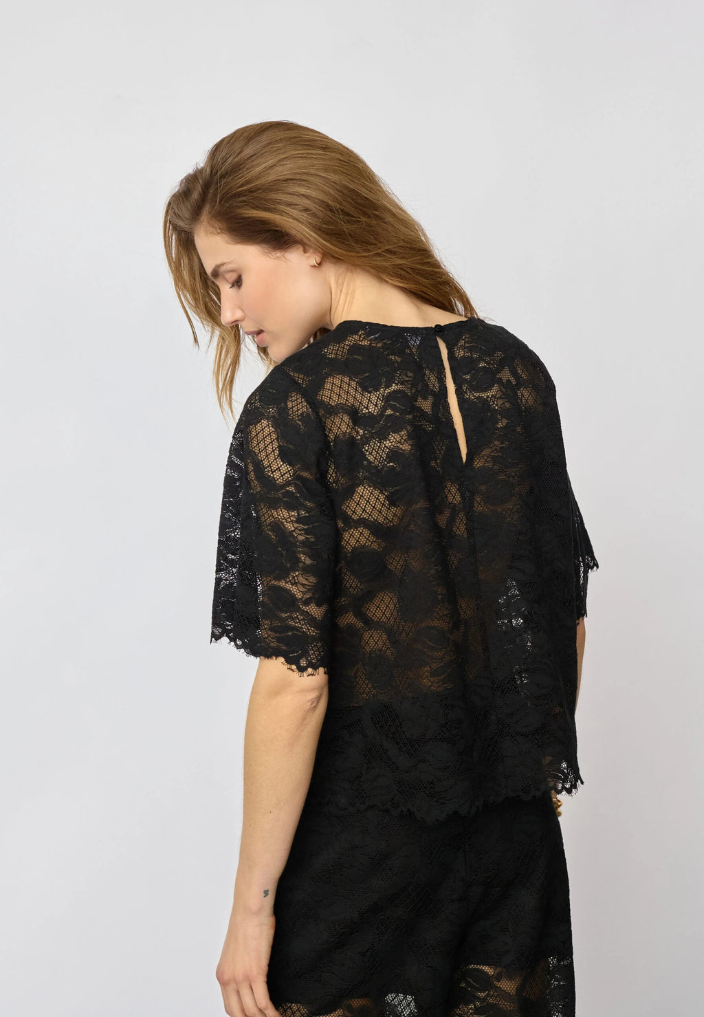 COCOUTURE Lannycc LACE Blouse Black: svart blus för dam