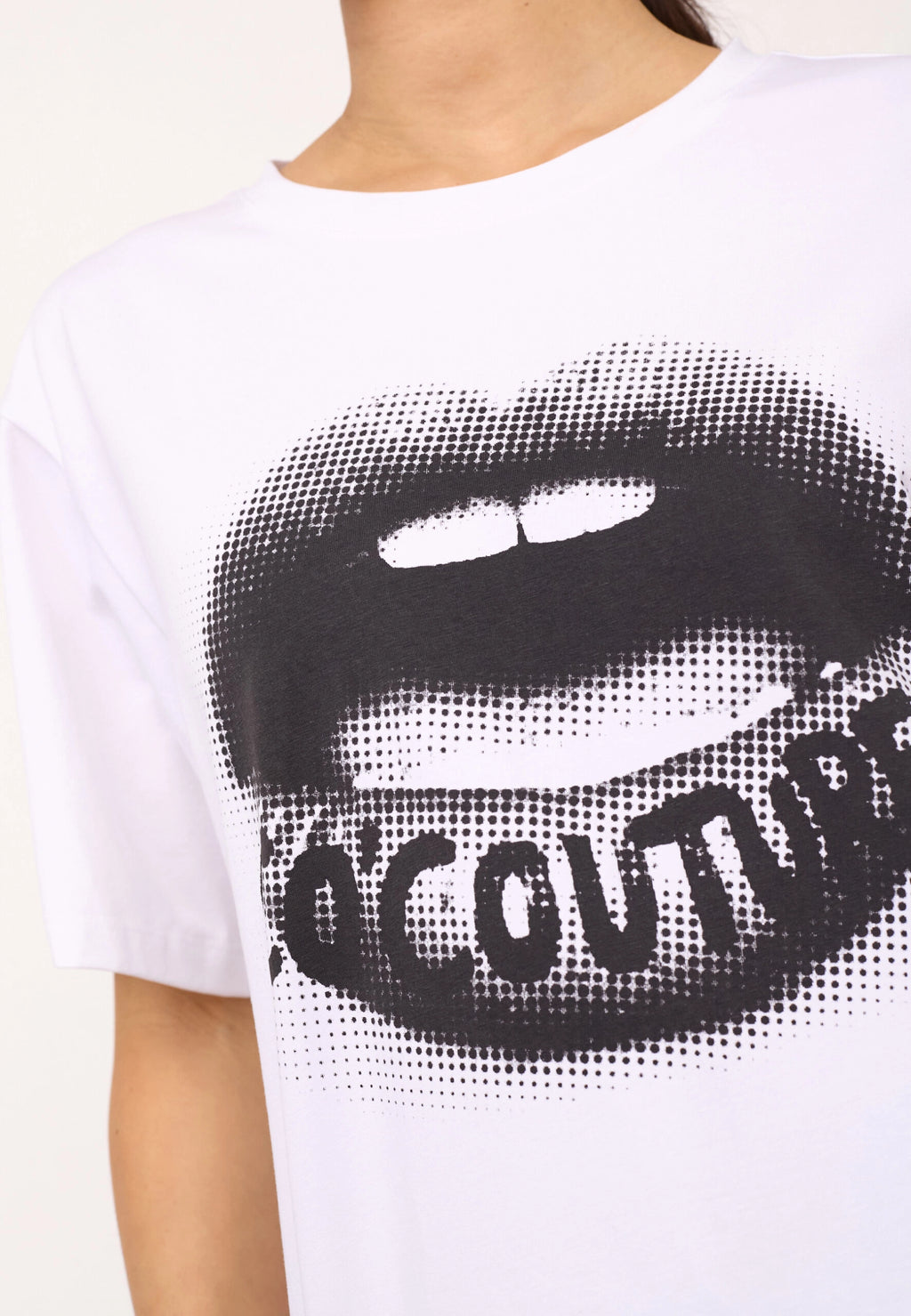 COCOUTURE Lipcc COCO BOX TEE White: bianco T-shirt da donna