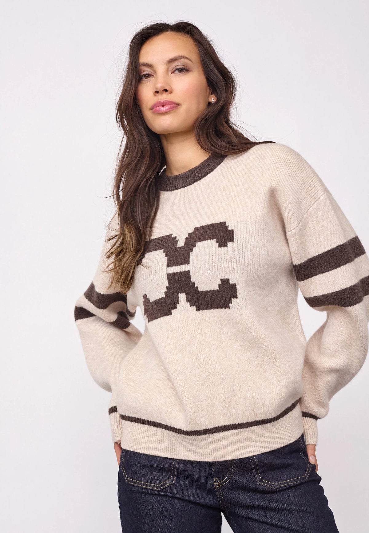 COCOUTURE | JERSEYS | MUJER | ROWCC COCO LOGO KNIT CREME | CREMA