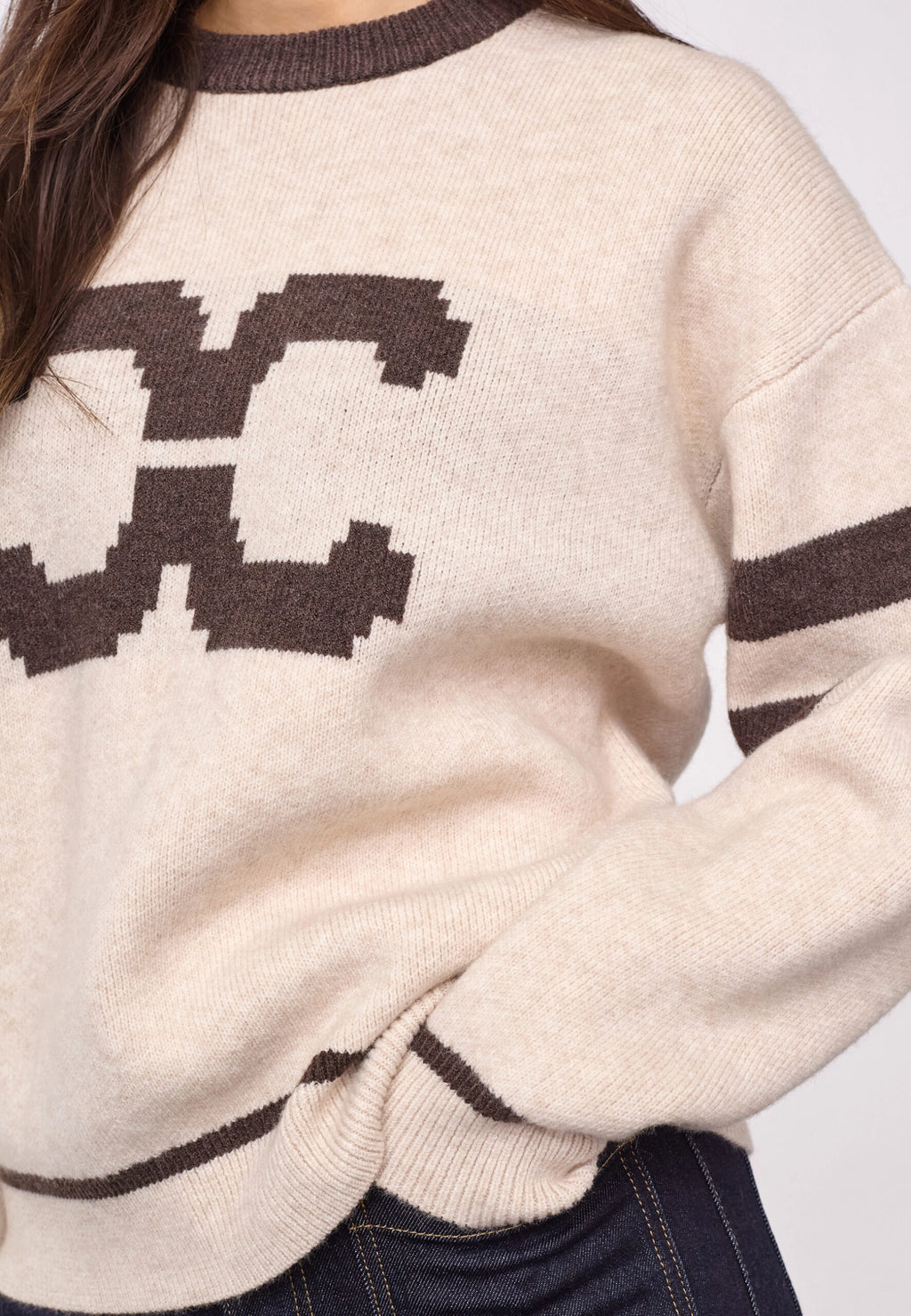 COCOUTURE Rowcc COCO LOGO KNIT Creme: bianco maglione da donna