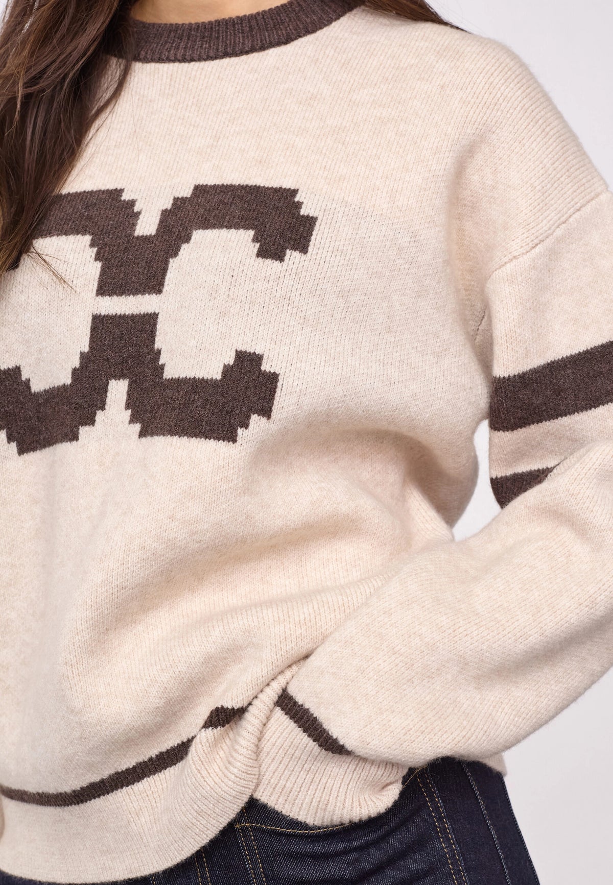 COCOUTURE | JERSEYS | MUJER | ROWCC COCO LOGO KNIT CREME | CREMA