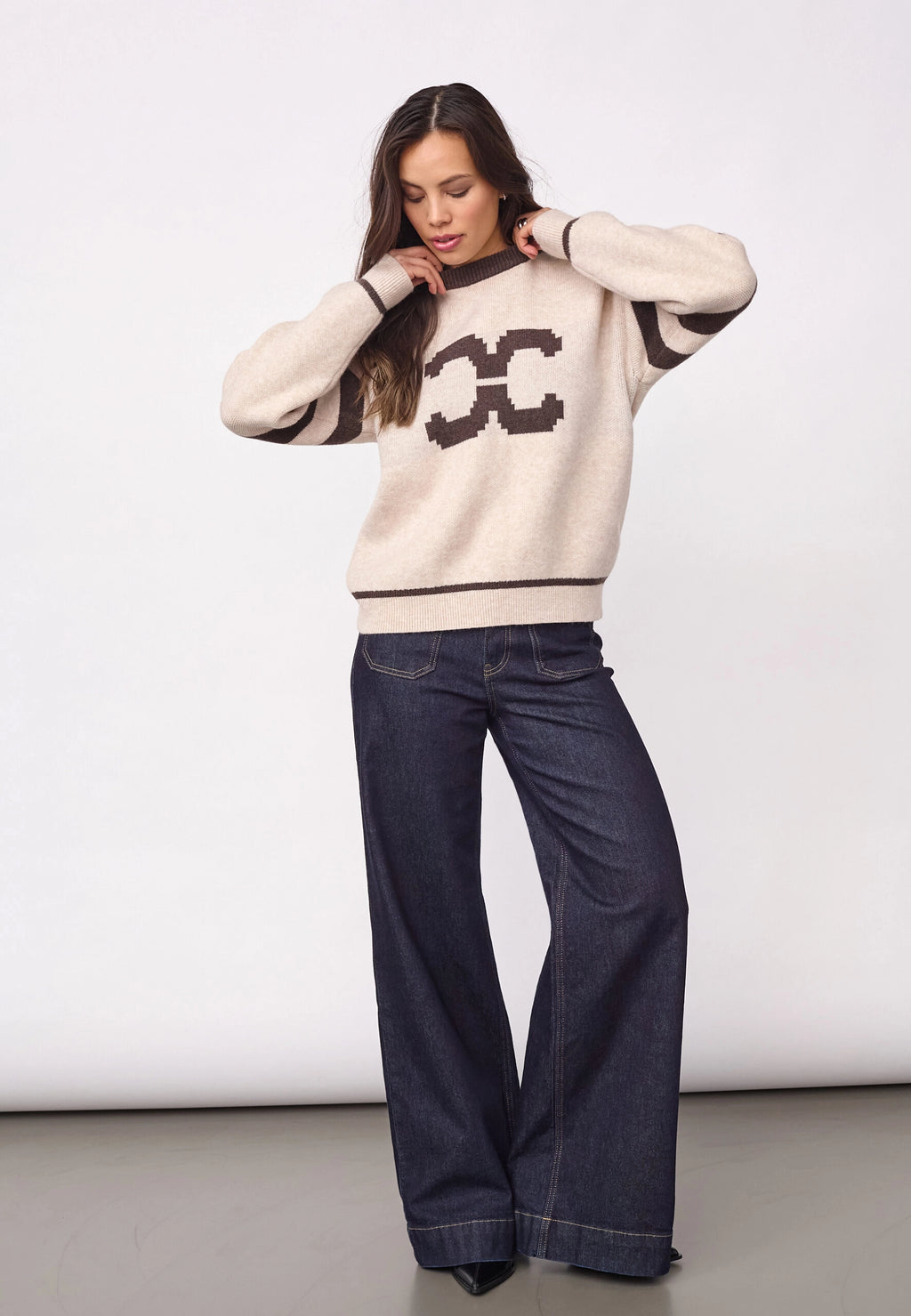COCOUTURE Rowcc COCO LOGO KNIT Creme: bianco maglione da donna