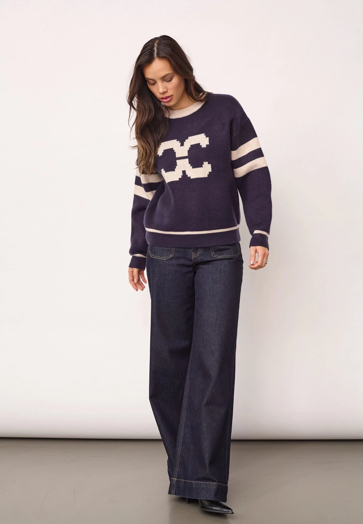 COCOUTURE | JERSEYS | MUJER | ROWCC COCO LOGO KNIT NAVY | AZUL