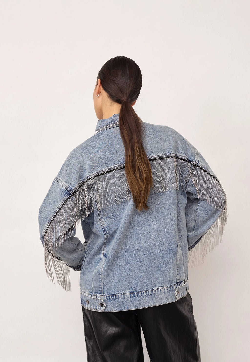 COCOUTURE Denicecc Denim Fringe Jacket Bleach Denim: blau Jacke für Damen