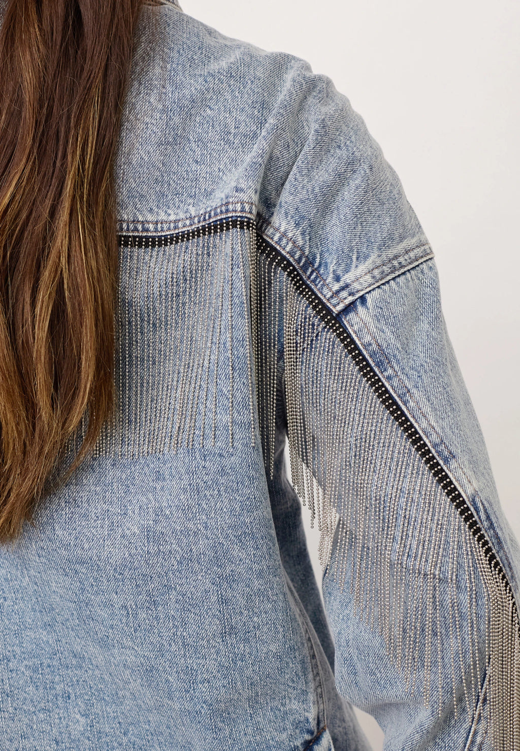 COCOUTURE Denicecc Denim Fringe Jacket Bleach Denim: blau Jacke für Damen