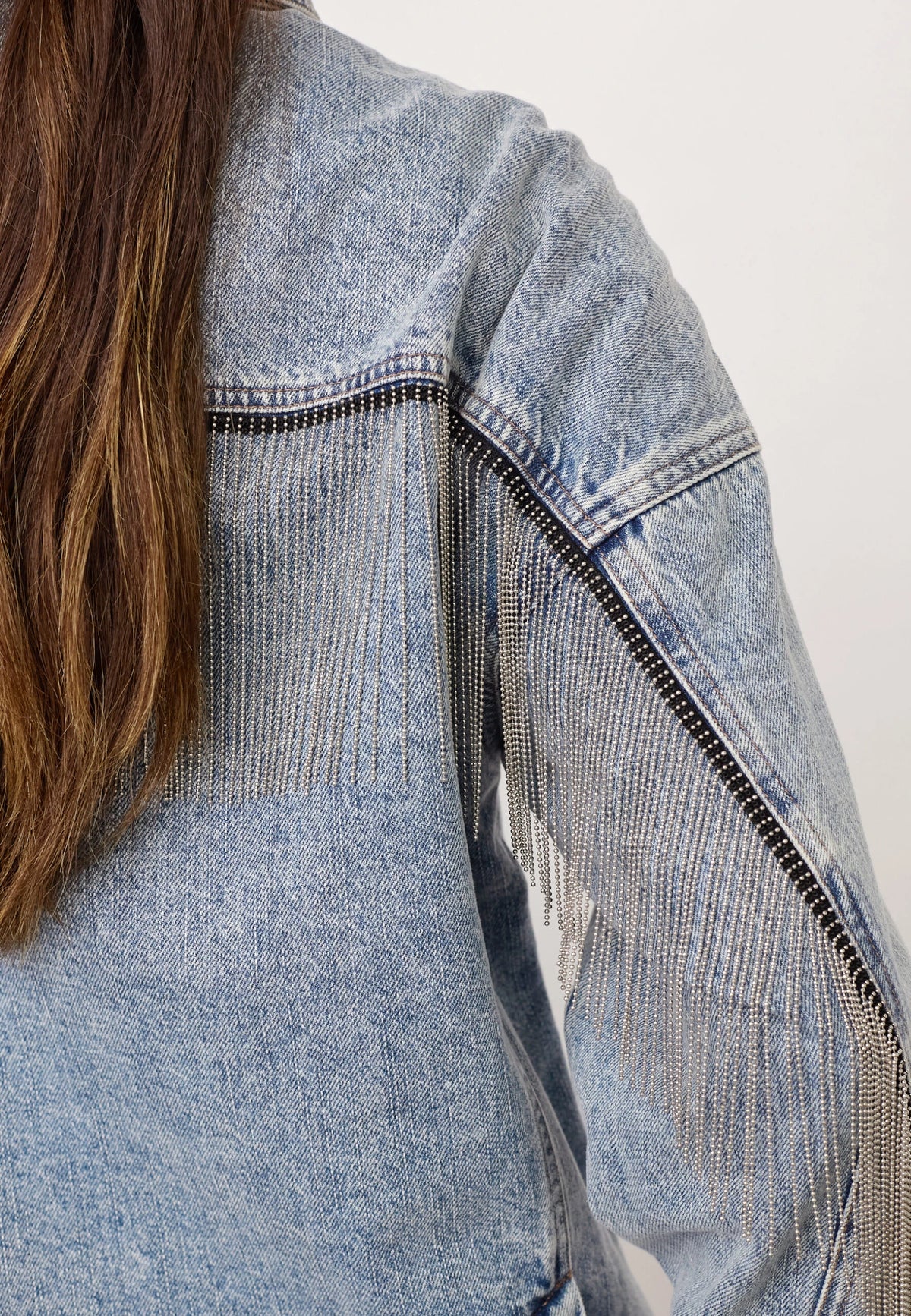 COCOUTURE Denicecc Denim Fringe Jacket Bleach Denim: blau Jacke für Damen